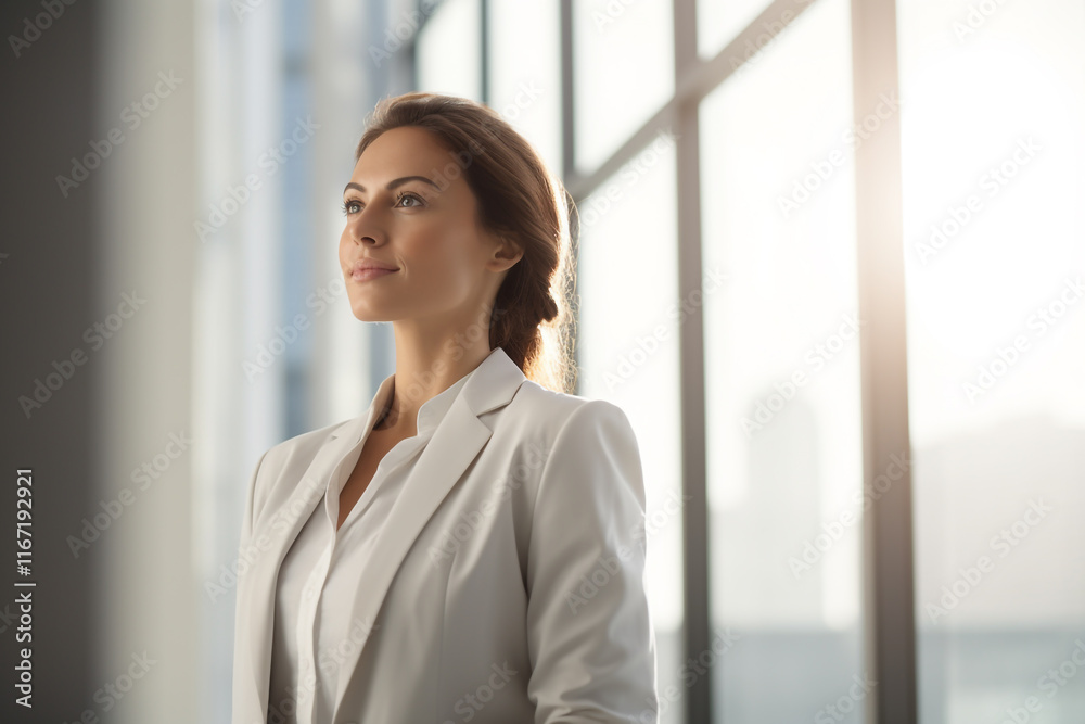 Empowered Elegance: A Confident Portrait of a Woman in a Business Suit Empowered Elegance: A Confident Portrait of a Woman in a Business Suit