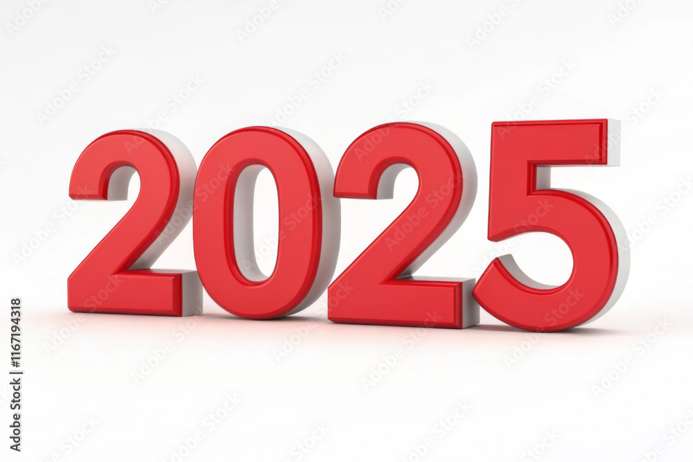 Red 3D 2025 numbers on a white background with clean shadows, suitable for banners, event promotions, and minimalistic designs. Red 3D 2025 numbers on a white background with clean shadows, suitable for banners, event promotions, and minimalistic designs.