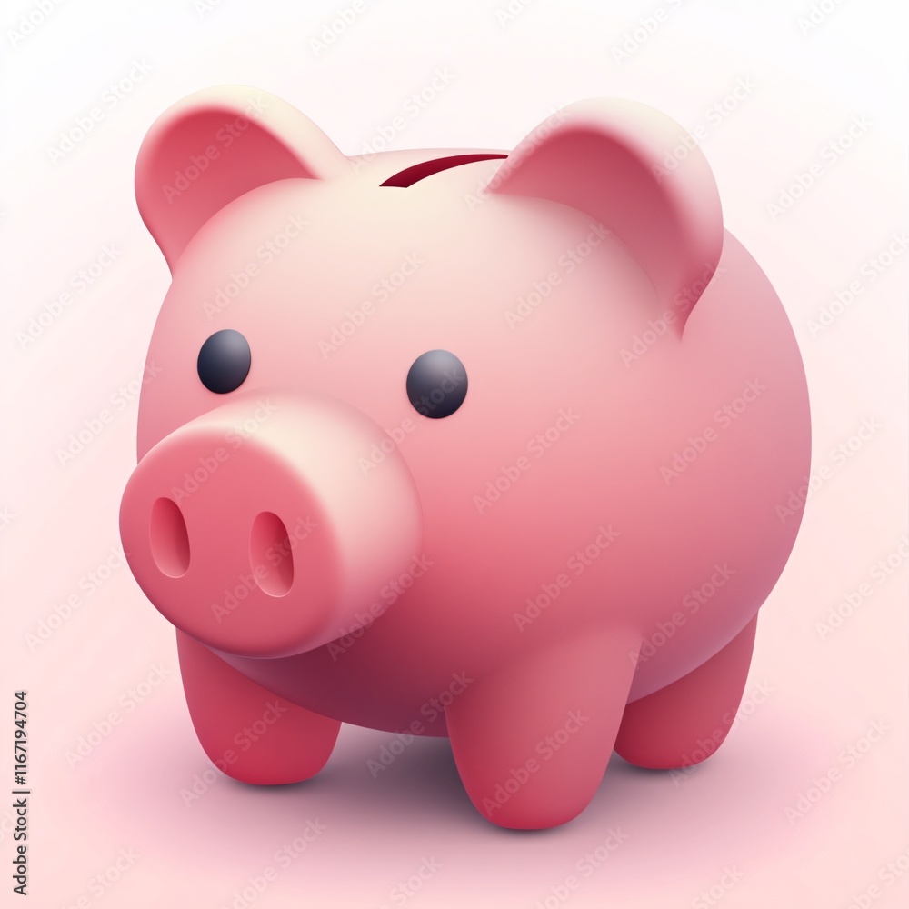 3D Piggy Bank Icons with Playful Minimalist Style 3D Piggy Bank Icons with Playful Minimalist Style