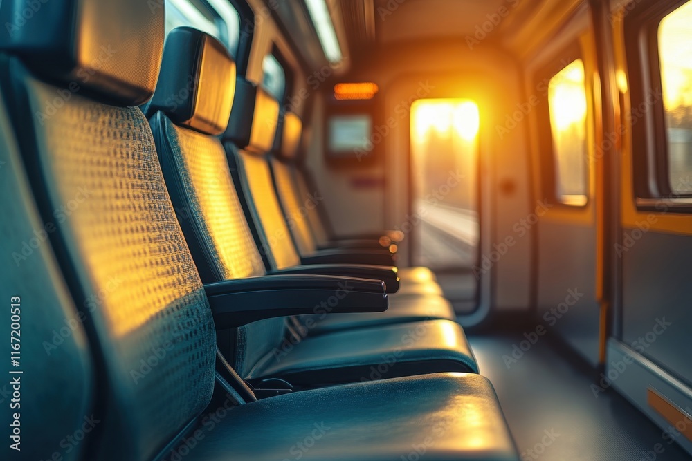 Fototapeta premium Modern Minimalist Interior with Touchscreen in Seats