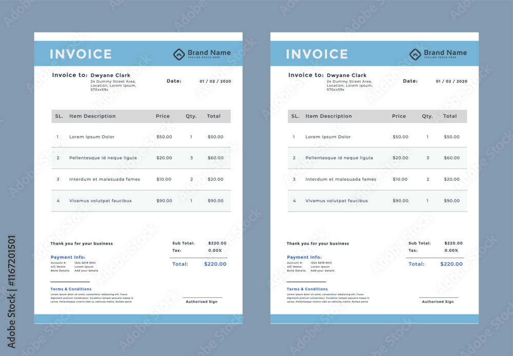 Abstract Minimal business invoice template design, Professional corporate invoice template Abstract Minimal business invoice template design, Professional corporate invoice template