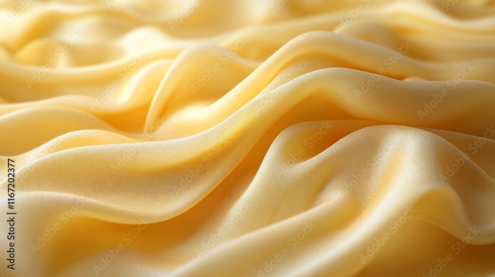 Fototapeta premium Golden Silk Fabric Draped Softly Elegant Texture