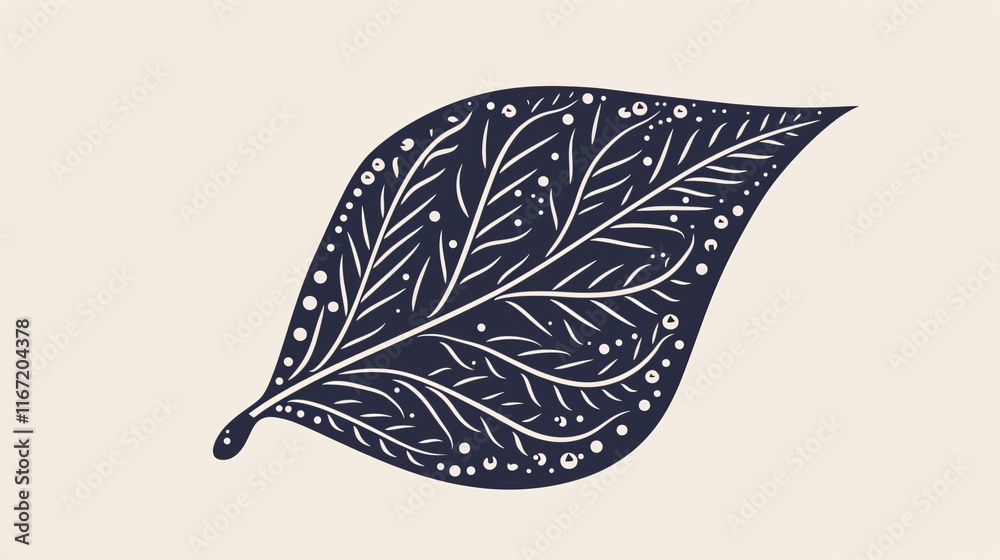 Linear Paisley Leaf Pattern and Ornament for Aesthetics Inspiration