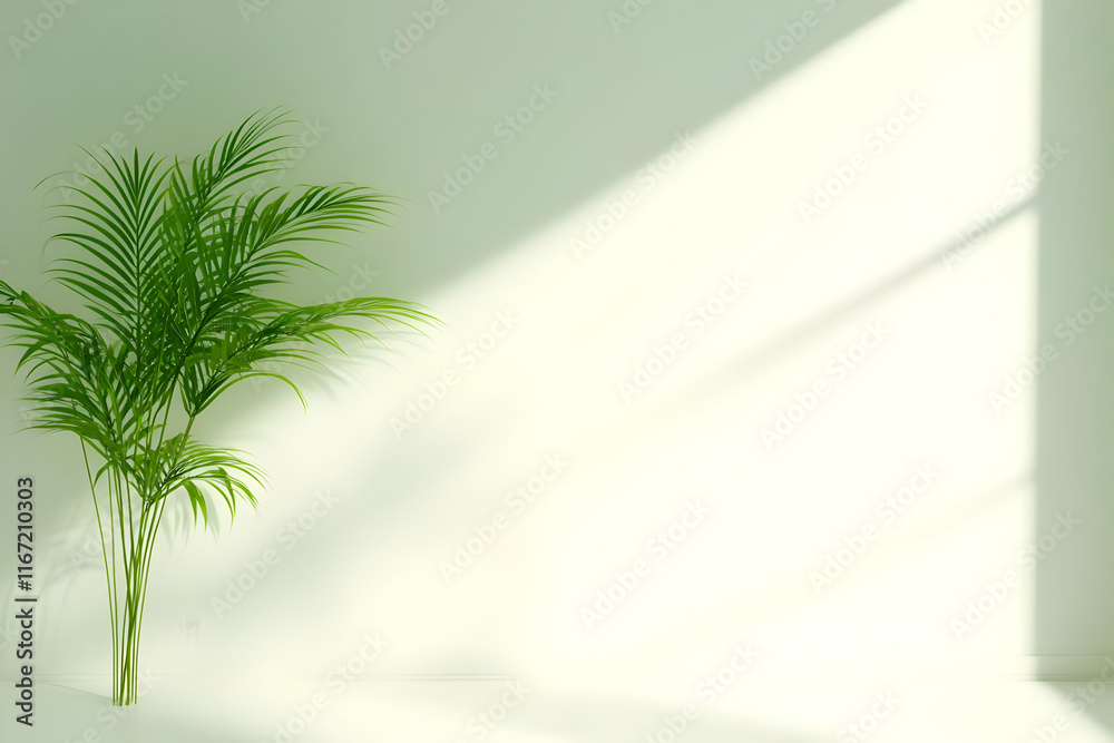 Fototapeta premium 3D Render Green Plant Minimalist Background