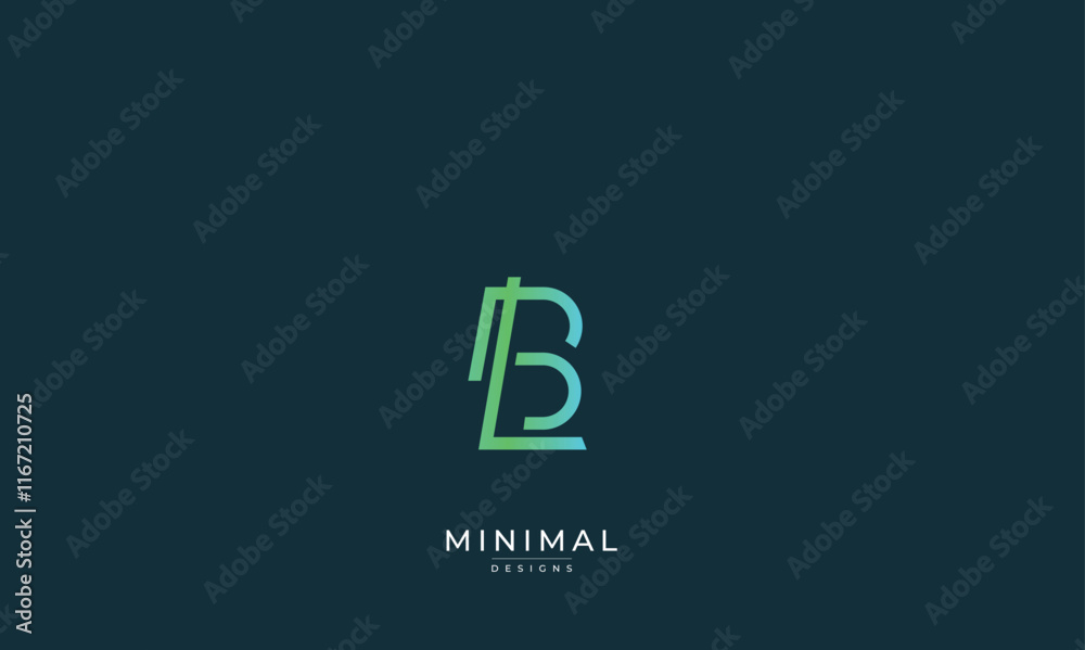 Fototapeta premium Alphabet letter icon logo BL or LB