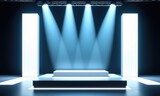 Illuminated stage with dramatic lighting for events and performances