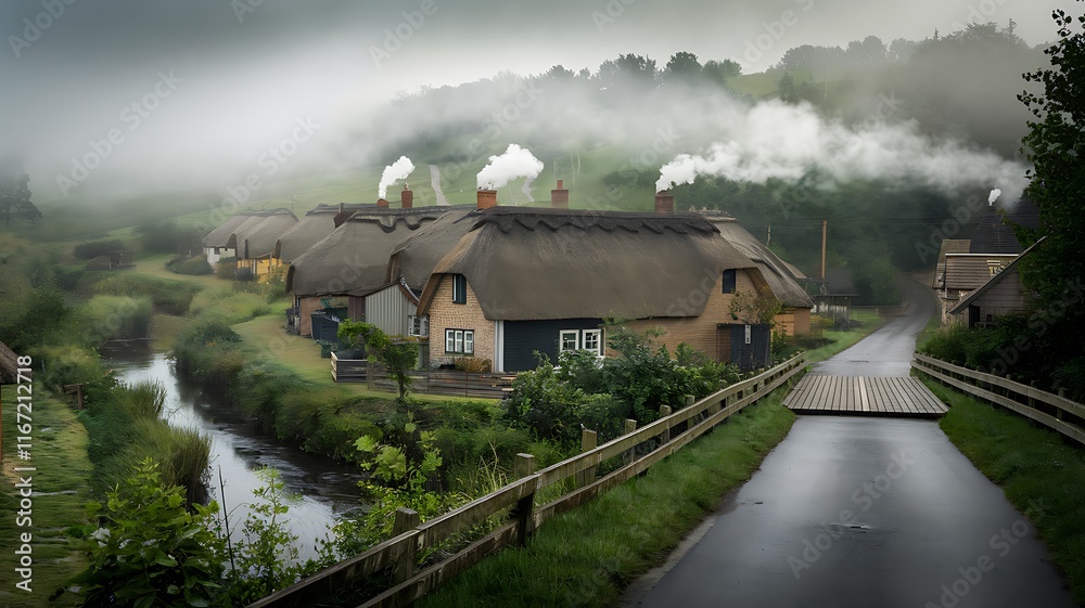 Obraz premium The Impact and Challenges of Fog on Environment and Daily Life