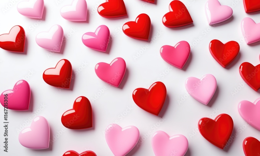 Colorful heart shaped objects on white background Colorful heart shaped objects on white background