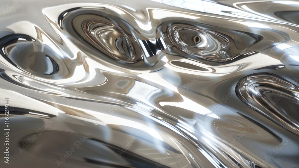 Abstract metallic fluidity with reflective surface design for modern aesthetics Abstract metallic fluidity with reflective surface design for modern aesthetics