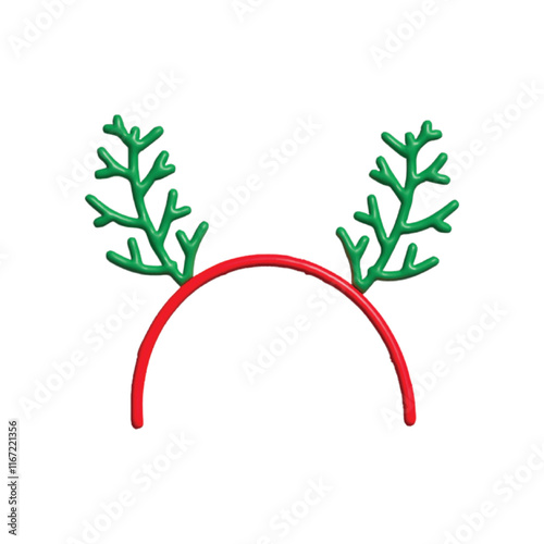 3d render christmas hat and headband collection stock design