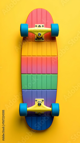 Rainbow Skateboard 3D Illustration photo