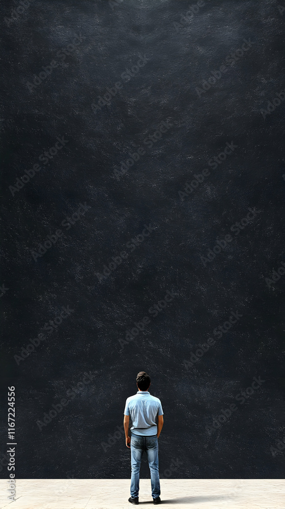 Man Facing Dark Abstract Background Illustration Man Facing Dark Abstract Background Illustration