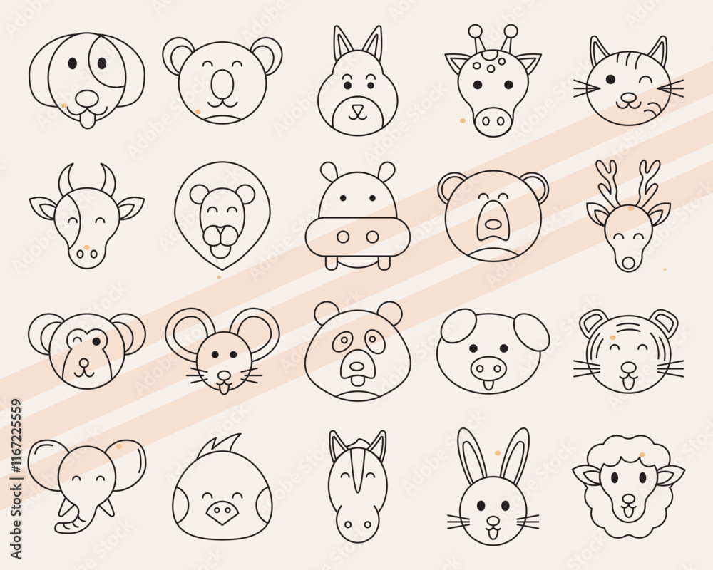 Additional animal-themed vector icons featuring various wild and domestic animals Additional animal-themed vector icons featuring various wild and domestic animals