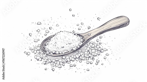 Salt Hand Drawn Sketch: Minimalistic Creativity and Art