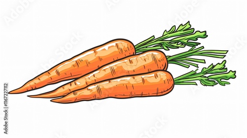 Minimalistic Carrot Hand Drawn Sketch for Nature Designs