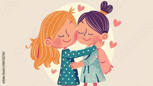 Warm Hugs between Little Friends: Heartwarming Friendship Moment Captured