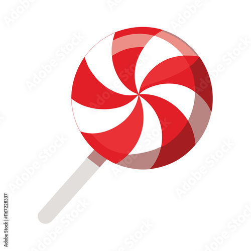 Red and White Lollipop Vector Illustration, Cartoon Clipart and Line Art Design.eps