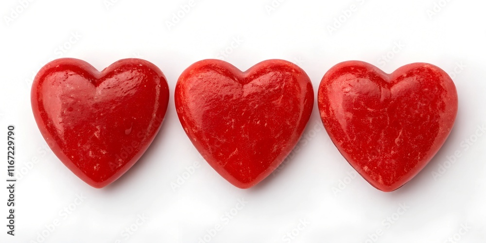 Fototapeta premium Red heart shape isolated on white 