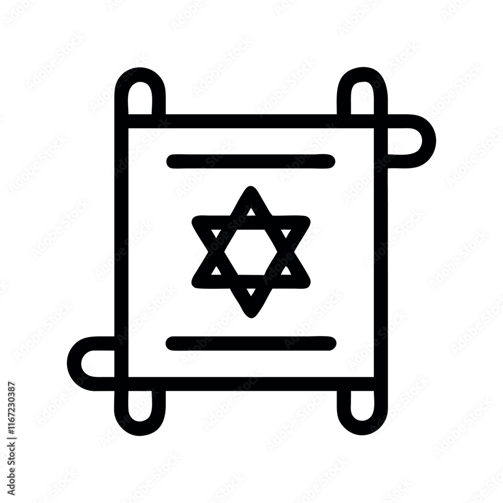 Black line art illustrations of Torah scrolls. Torah icon Black line art vector logo, Torah icon Black line art vector. Black line art illustrations of Torah scrolls. Torah icon Black line art vector logo, Torah icon Black line art vector.