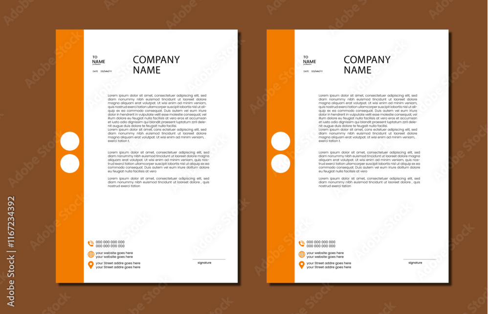 Fototapeta premium Letterhead Layout with Yellow Accents