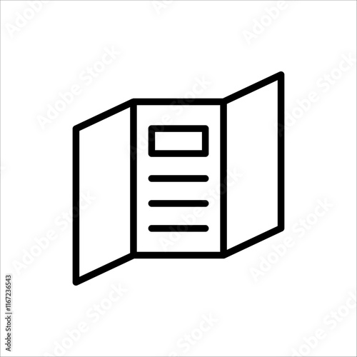 Brochure line icon. Catalogue, booklet, magazine, letterhead, open book and other polygraphy vector illustration. Isolated on white background.