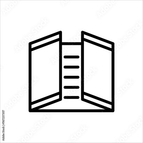 Brochure line icon. For web design. Catalogue, flyer paper, booklet, magazine, letterhead, open book and other polygraph vector illustration.