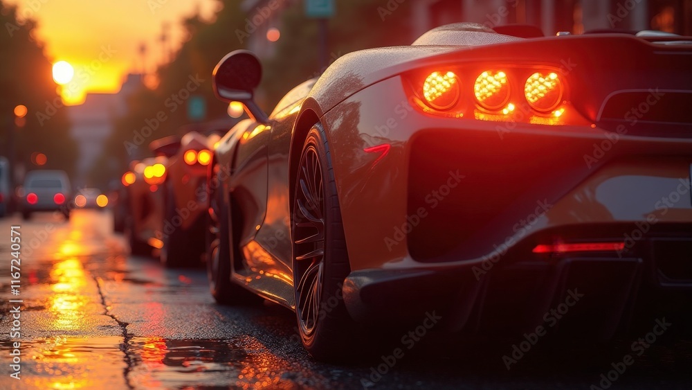 custom made wallpaper toronto digitalLuxury Sports Cars at Sunset: Urban Automotive Photography
