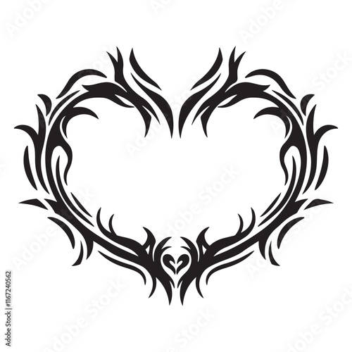 illustration art engraving love frame black and white tattoo and t-shirt design