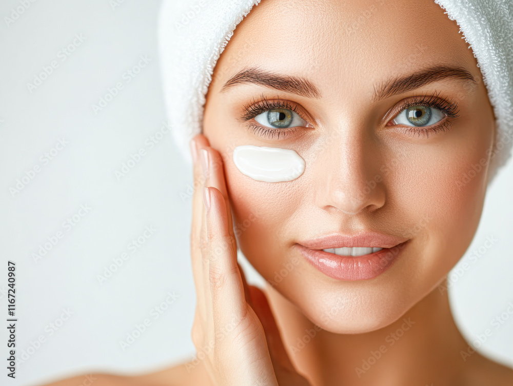 Close-up spa skincare routine bright environment for self-care portrait Close-up spa skincare routine bright environment for self-care portrait