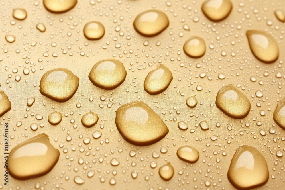 Golden Water Droplets on Textured Surface Golden Water Droplets on Textured Surface