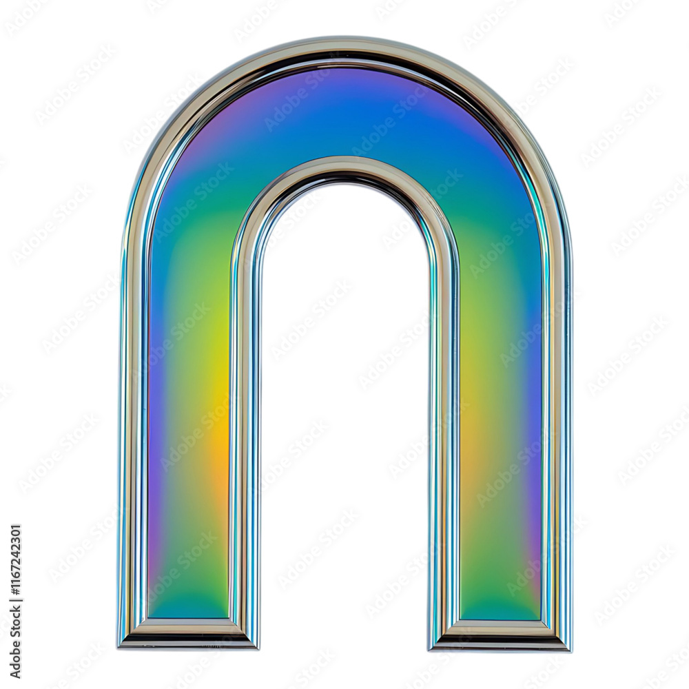Rainbow-colored arched frame with a glossy finish. Rainbow-colored arched frame with a glossy finish.