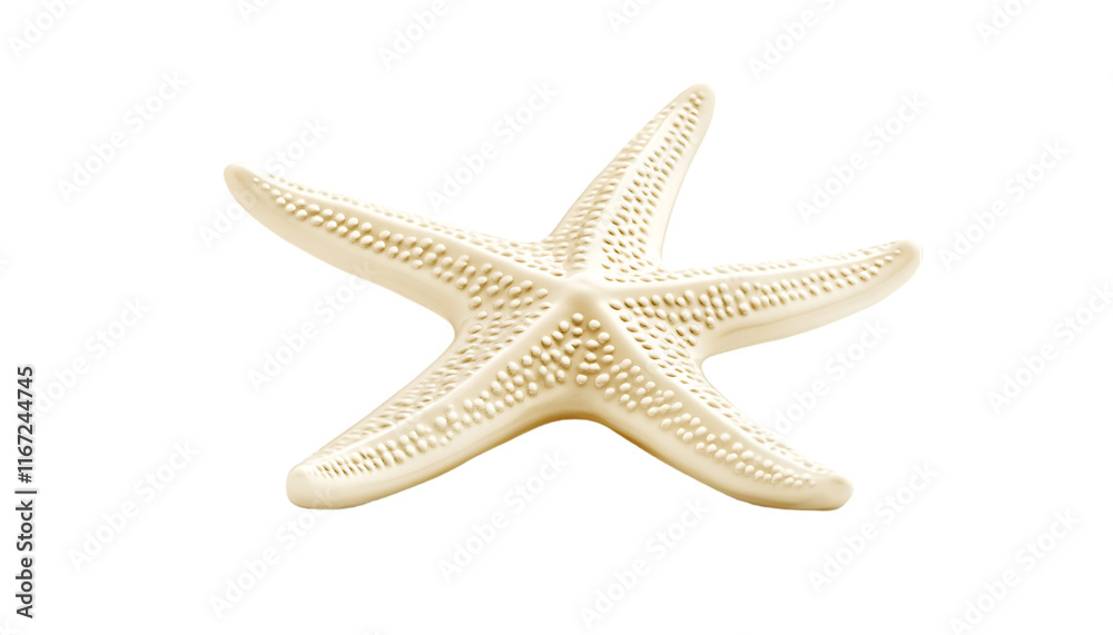 A beige starfish with five arms, showcasing its textured surface. A beige starfish with five arms, showcasing its textured surface.