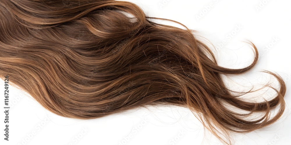 Naklejka premium Beautifully styled wavy shiny curls. Hair coloring.
