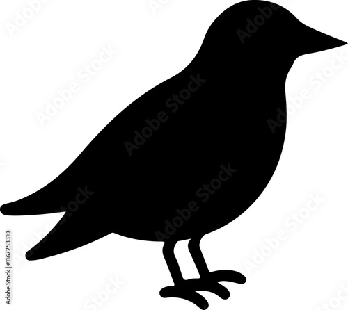 Dove black silhouette vector illustration on white background.