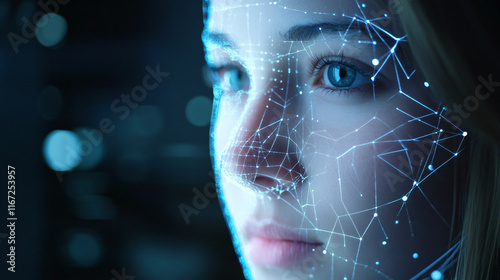 AI-powered facial recognition in automotive technology, enabling driver identification and seat adjustments based on facial features for a personalized experience.AI-powered facial recognition in auto photo