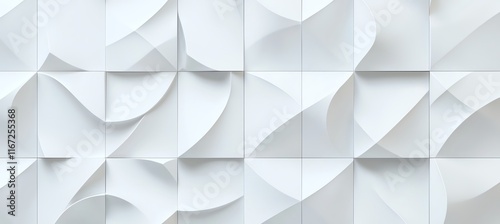 A minimal and stylish 3D white abstract background. Clean geometric patterns create an appealing and modern design, perfect for tech or design projects. photo