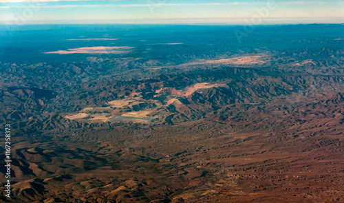 Aerial view of Morenci open pit copper mine near Safford in Arizona, USA