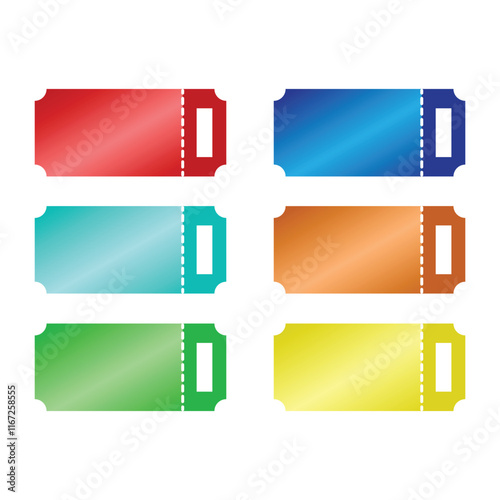 Flat Ticket Vector Collection Simple Design Ideas