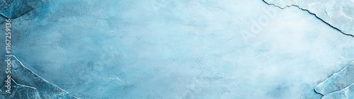 A serene icy texture with intricate frost patterns captured in a cool blue tone
