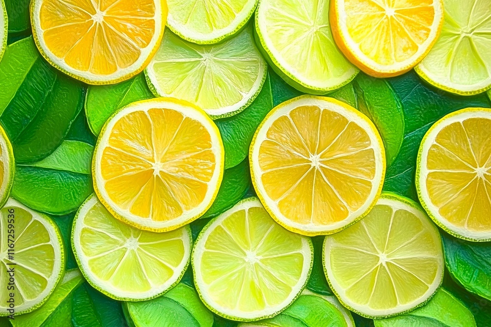 Fototapeta premium Lemon slices backdrop