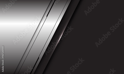 Abstract silver black line slash on grey blank space design modern futuristic technology background vector