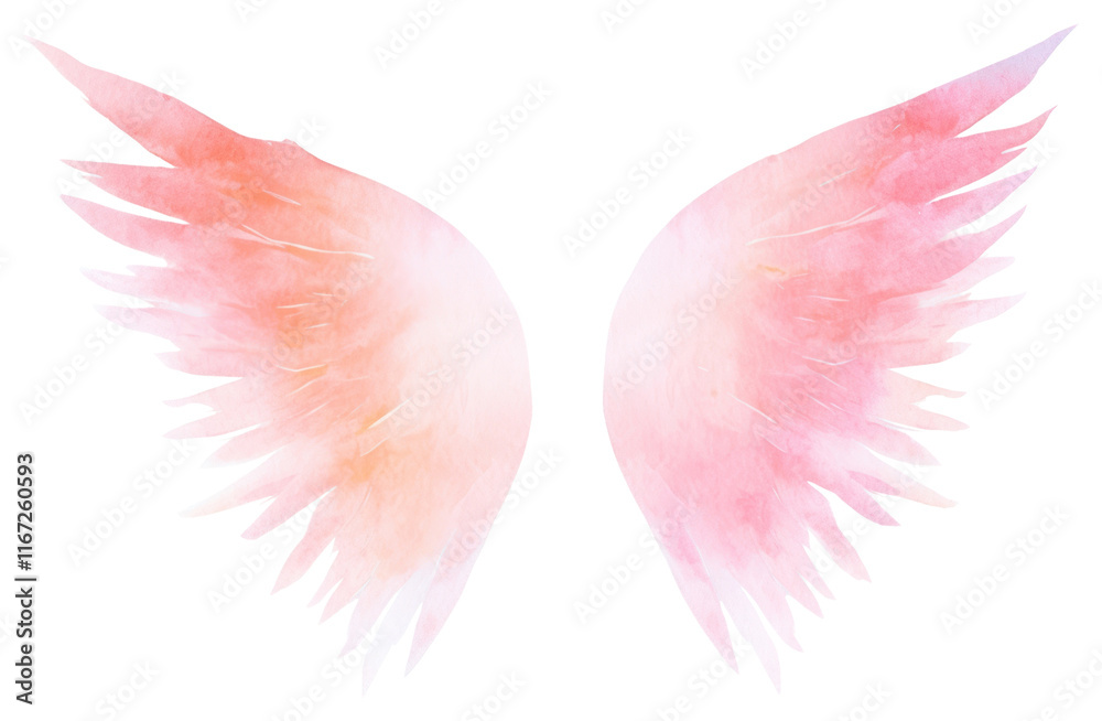 Fototapeta premium PNG Angel wings petal white background archangel.