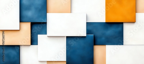 Abstract geometric pattern with multicolored rectangular panels photo