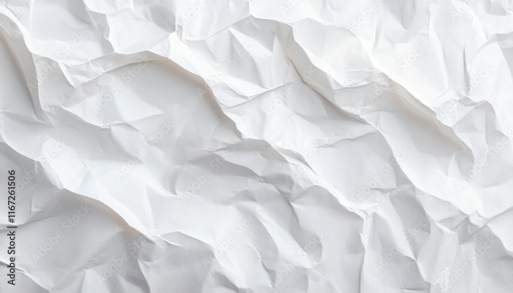 close-up crumpled white paper texture with soft shadows and highlights in natural light for background design close-up crumpled white paper texture with soft shadows and highlights in natural light for background design