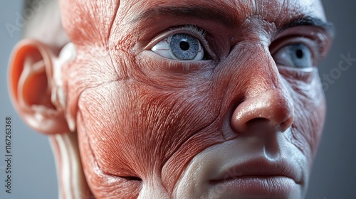 Human Anatomy:  Close-up of Facial Muscles photo