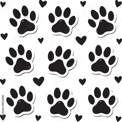 heart with dog paw vector