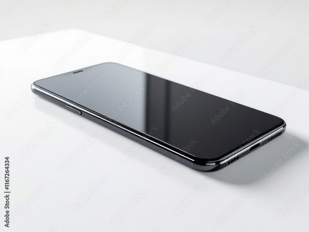 Smartphone Mockup Featuring a Blank Display, Perfectly Isolated on a Clean White Background Smartphone Mockup Featuring a Blank Display, Perfectly Isolated on a Clean White Background