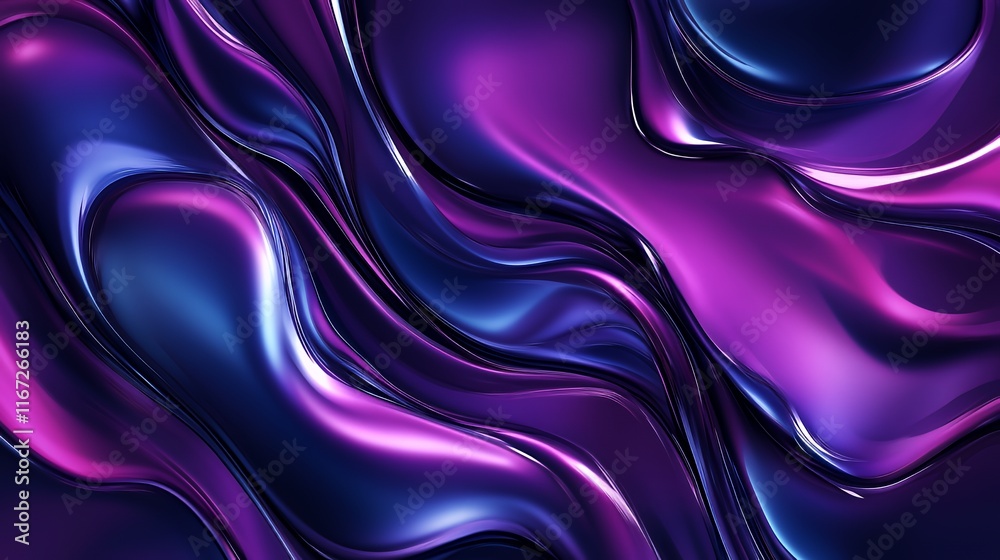 Fototapeta premium Abstract Purple and Blue Liquid Swirls Background