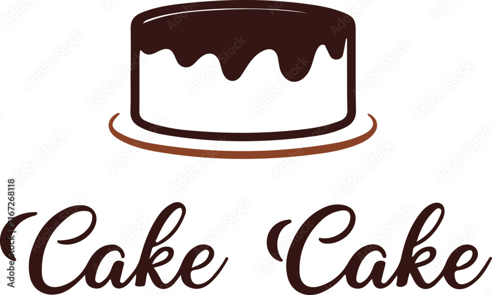 A minimalist cake logo design centered on a clean white background, featuring a stylized, modern cake illustration A minimalist cake logo design centered on a clean white background, featuring a stylized, modern cake illustration