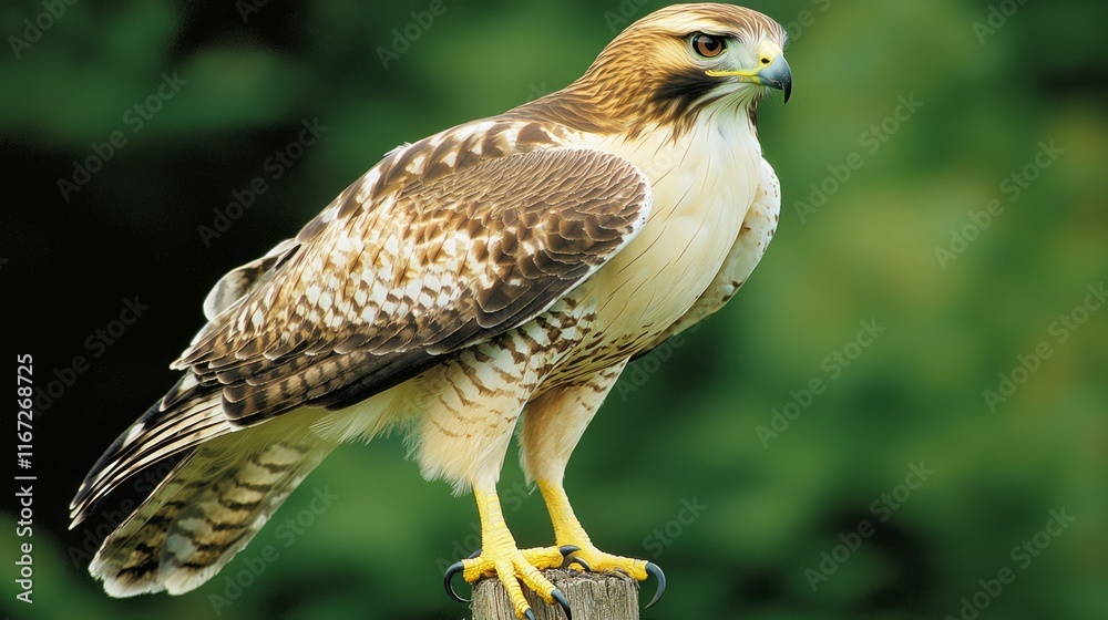 Fototapeta premium Majestic Red-Tailed Hawk Scanning Fields with Precision and Focus